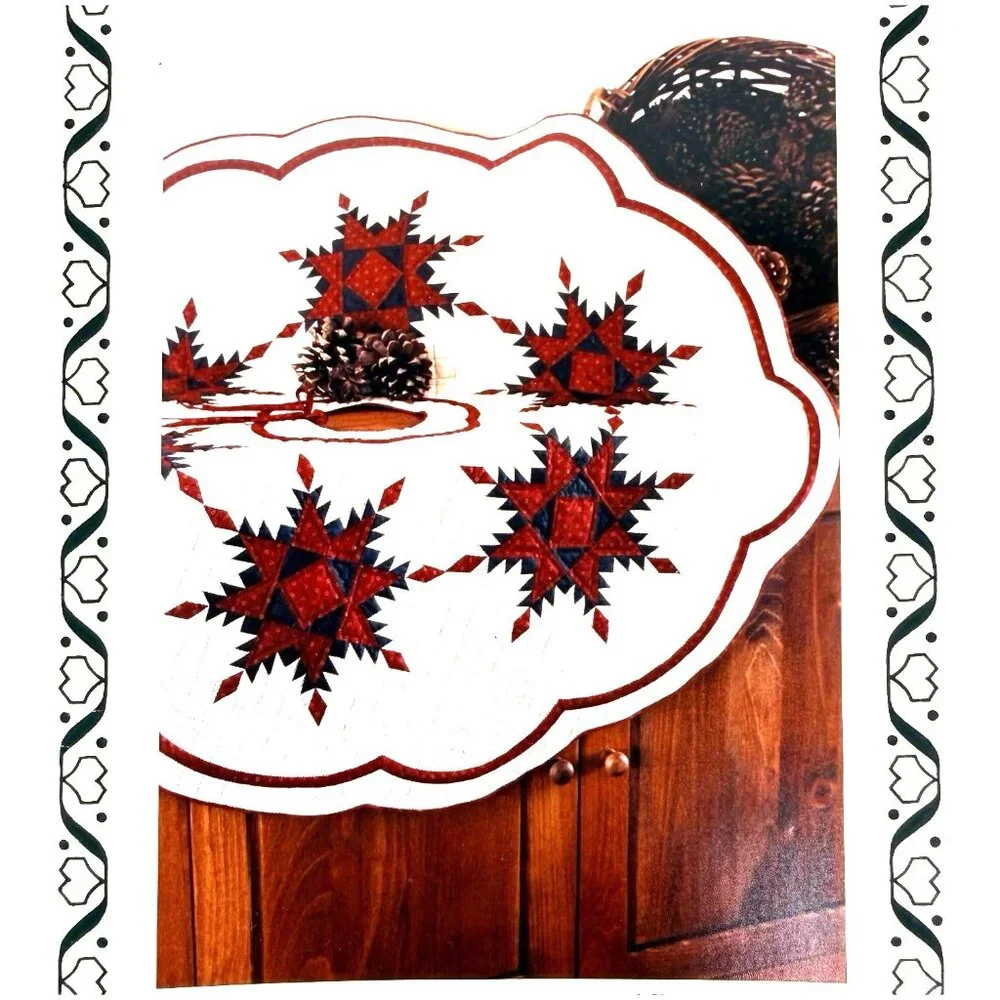 1986 CHRISTMAS STARS Quilted Tree Skirt Pattern by Jodi G. Warner Hearthsewn 45